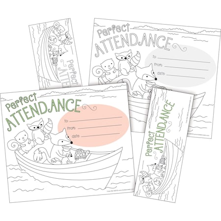 Barker Creek Color Me! Attendance Awards & Bookmarks Set, 30/Set, PK30 428